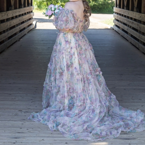 Sherri Hill Pastel Floral Dress - Picture 3 of 9